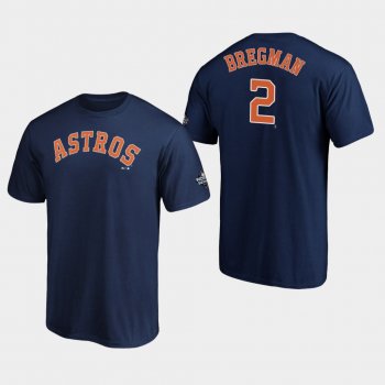 Men's Alex Bregman #2 Navy Houston Astros 2019 World Series Bound Name & Number T-Shirt