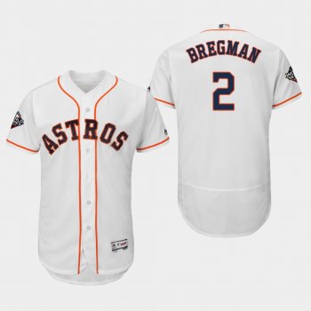 Men's Alex Bregman #2 White 2019 World Series Bound Houston Astros Flex Base Jersey