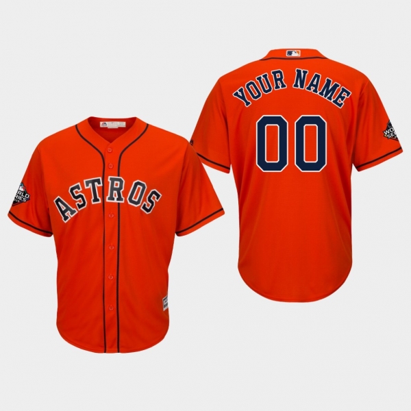 Men's Custom #00 Orange 2019 World Series Bound Houston Astros Cool Base Jersey