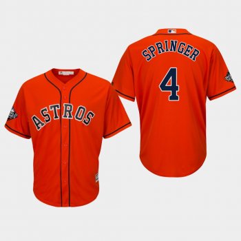 Men's George Springer #4 Orange 2019 World Series Bound Houston Astros Cool Base Jersey