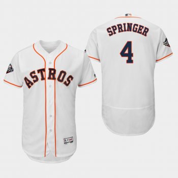 Men's George Springer #4 White 2019 World Series Bound Houston Astros Flex Base Jersey