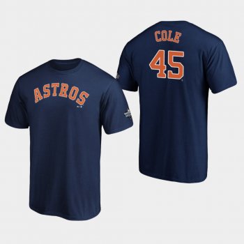 Men's Gerrit Cole #45 Navy Houston Astros 2019 World Series Bound Name & Number T-Shirt