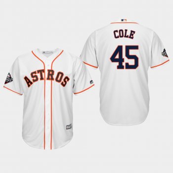 Men's Gerrit Cole #45 White 2019 World Series Bound Houston Astros Cool Base Jersey