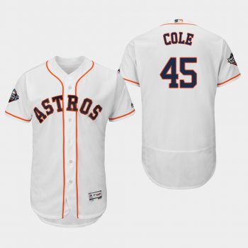 Men's Gerrit Cole #45 White 2019 World Series Bound Houston Astros Flex Base Jersey