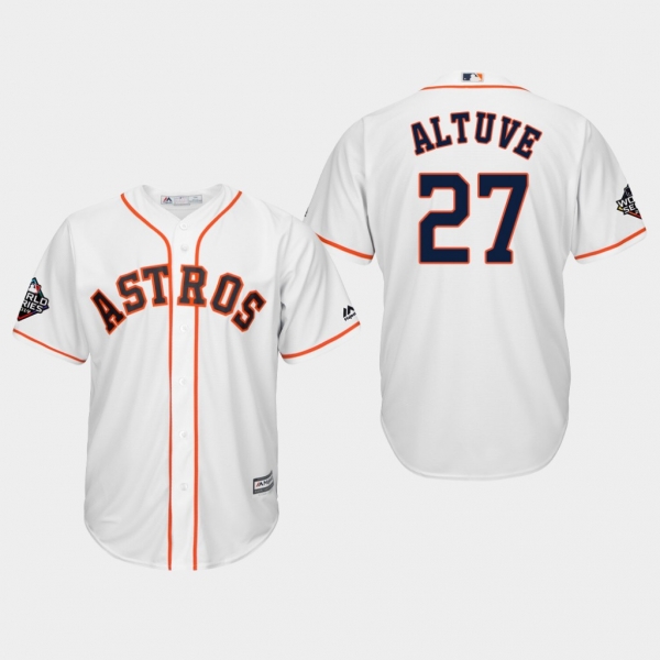 Men's Jose Altuve #27 White 2019 World Series Bound Houston Astros Cool Base Jersey