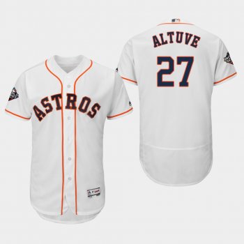 Men's Jose Altuve #27 White 2019 World Series Bound Houston Astros Flex Base Jersey