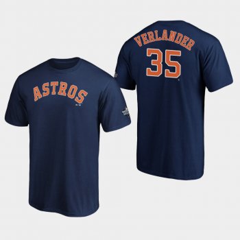 Men's Justin Verlander #35 Navy Houston Astros 2019 World Series Bound Name & Number T-Shirt