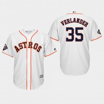 Men's Justin Verlander #35 White 2019 World Series Bound Houston Astros Cool Base Jersey