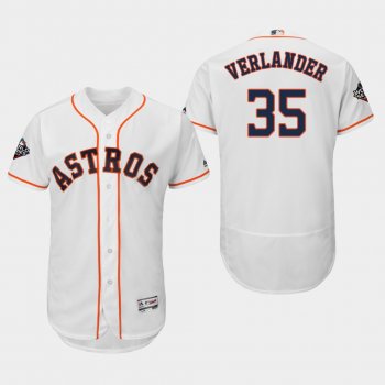 Men's Justin Verlander #35 White 2019 World Series Bound Houston Astros Flex Base Jersey