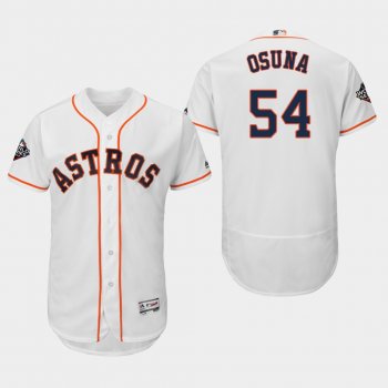 Men's Roberto Osuna #54 White 2019 World Series Bound Houston Astros Flex Base Jersey