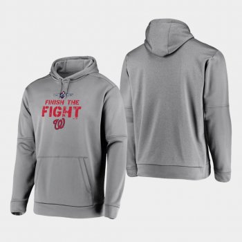 Men's Gray Washington Nationals 2019 World Series Bound Authentic Collection Dugout Pullover Hoodie