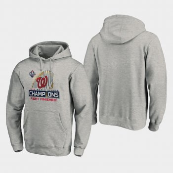 Men's Gray Washington Nationals 2019 World Series Champions Locker Room Pullover Hoodie