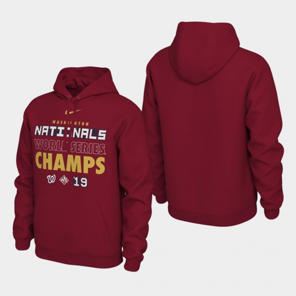 Men's Red Washington Nationals 2019 World Series Champions Celebration Pullover Hoodie