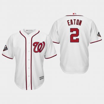 Men's Adam Eaton #2 White 2019 World Series Bound Washington Nationals Cool Base Official Jersey