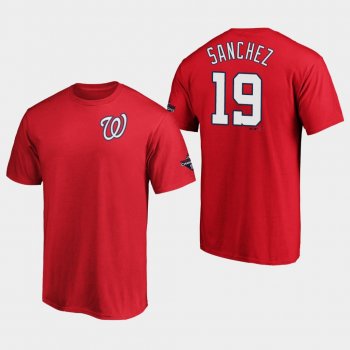 Men's Anibal Sanchez #19 Washington Nationals 2019 World Series Champions Name & Number Red T-Shirt