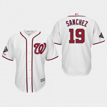 Men's Washington Nationals Anibal Sanchez #19 2019 World Series Champions Cool Base Home White Jersey