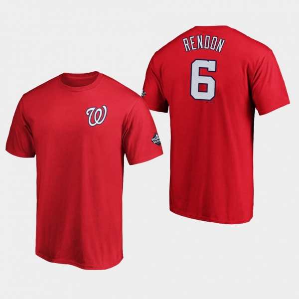 Men's Anthony Rendon #6 Red Washington Nationals 2019 World Series Bound Name & Number T-Shirt