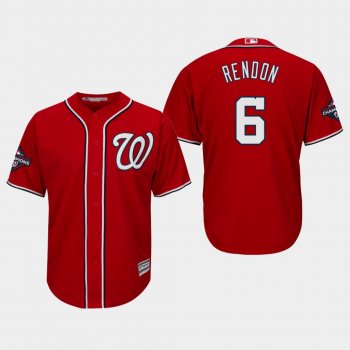 Men's Washington Nationals Anthony Rendon #6 2019 World Series Champions Cool Base Alternate Red Jersey