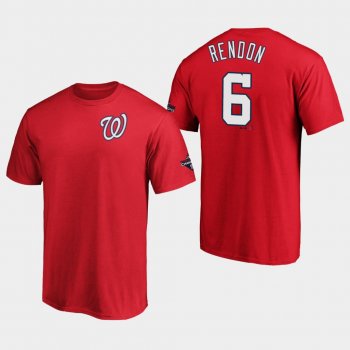 Men's Anthony Rendon #6 Washington Nationals 2019 World Series Champions Name & Number Red T-Shirt