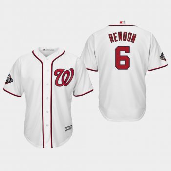 Men's Anthony Rendon #6 White 2019 World Series Bound Washington Nationals Cool Base Official Jersey