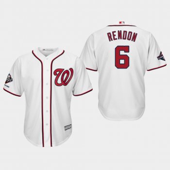 Men's Washington Nationals Anthony Rendon #6 2019 World Series Champions Cool Base Home White Jersey