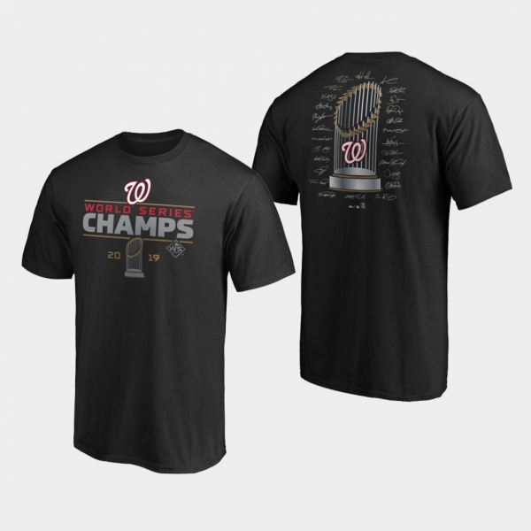 Men's Black Washington Nationals 2019 World Series Champions Signature Roster T-Shirt