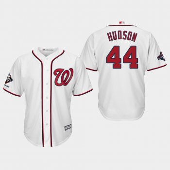 Men's Washington Nationals Daniel Hudson #44 2019 World Series Champions Cool Base Home White Jersey