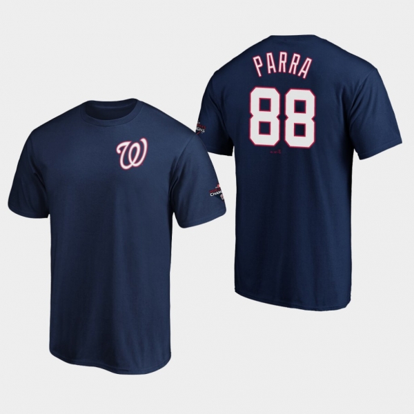 Men's Gerardo Parra #88 Washington Nationals 2019 World Series Champions Name & Number Navy T-Shirt