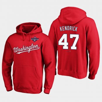 Men's Howie Kendrick #47 Red Washington Nationals 2019 World Series Champions Pullover Hoodie