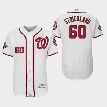 Men's Hunter Strickland #60 White 2019 World Series Bound Washington Nationals Flex Base Authentic Jersey