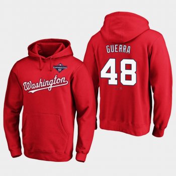 Men's Javy Guerra #48 Red Washington Nationals 2019 World Series Champions Pullover Hoodie