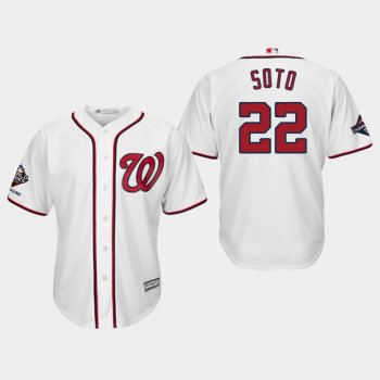 Men's Washington Nationals Juan Soto #22 2019 World Series Champions Cool Base Home White Jersey