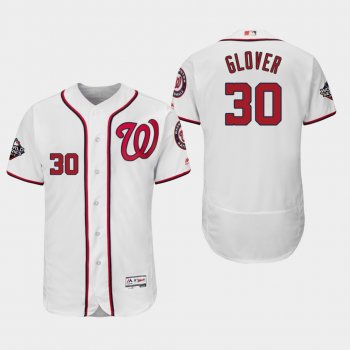 Men's Koda Glover #30 White 2019 World Series Bound Washington Nationals Flex Base Authentic Jersey