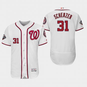 Men's Max Scherzer #31 White 2019 World Series Bound Washington Nationals Flex Base Authentic Jersey