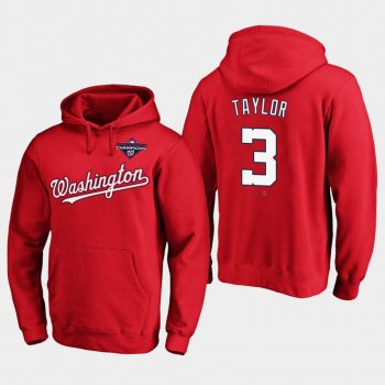 Men's Michael A. Taylor #3 Red Washington Nationals 2019 World Series Champions Pullover Hoodie