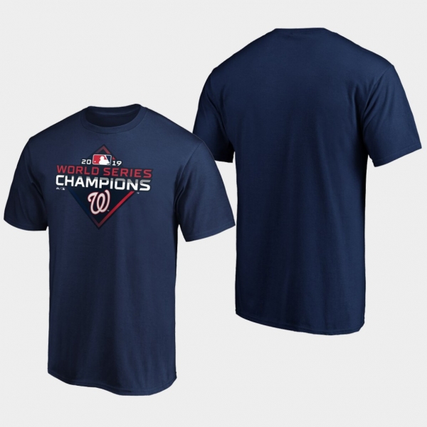 Men's Navy Washington Nationals 2019 World Series Champions Logo T-Shirt