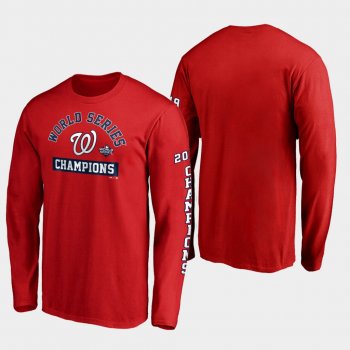 Men's Red Washington Nationals 2019 World Series Champions Magic Number Long Sleeve T-Shirt