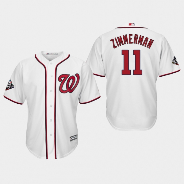 Men's Ryan Zimmerman #11 White 2019 World Series Bound Washington Nationals Cool Base Official Jersey