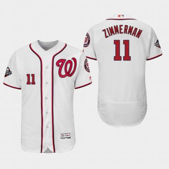 Men's Ryan Zimmerman #11 White 2019 World Series Bound Washington Nationals Flex Base Authentic Jersey