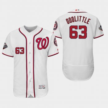 Men's Sean Doolittle #63 White 2019 World Series Bound Washington Nationals Flex Base Authentic Jersey