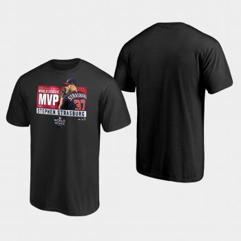 Men's Stephen Strasburg Black 2019 World Series Champions Washington Nationals MVP T-Shirt