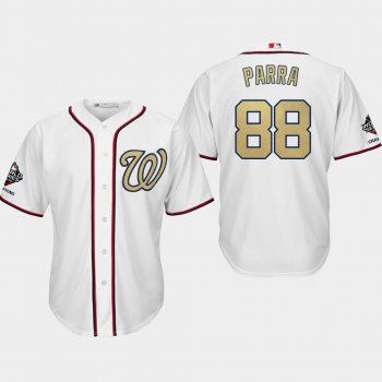 Men's Washington Nationals World Series Champions Gerardo Parra #88 White 2019 Gold Program Cool Base Jersey