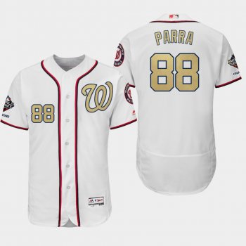 Men's Washington Nationals World Series Champions Gerardo Parra #88 White 2019 Gold Program Flex Base Jersey