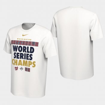 Men's White Washington Nationals 2019 World Series Champions Celebration T-Shirt