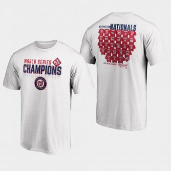 Men's White Washington Nationals 2019 World Series Champions Jersey Roster T-Shirt