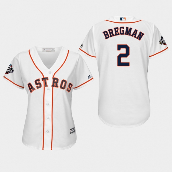 Women's Alex Bregman #2 White 2019 World Series Bound Houston Astros Cool Base Jersey