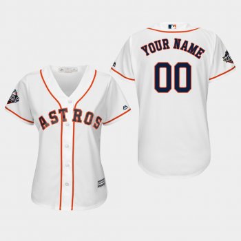 Women's Custom #00 White 2019 World Series Bound Houston Astros Cool Base Jersey