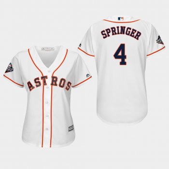 Women's George Springer #4 White 2019 World Series Bound Houston Astros Cool Base Jersey