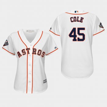 Women's Gerrit Cole #45 White 2019 World Series Bound Houston Astros Cool Base Jersey