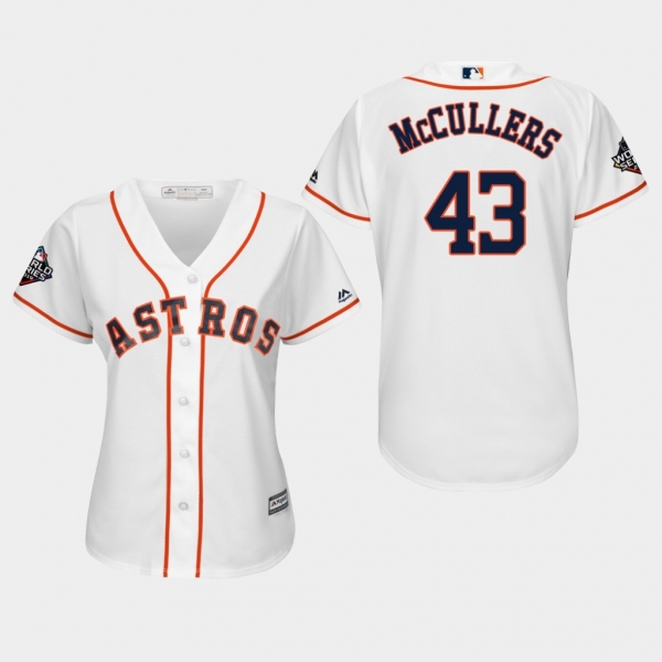 Women's Lance McCullers #43 White 2019 World Series Bound Houston Astros Cool Base Jersey